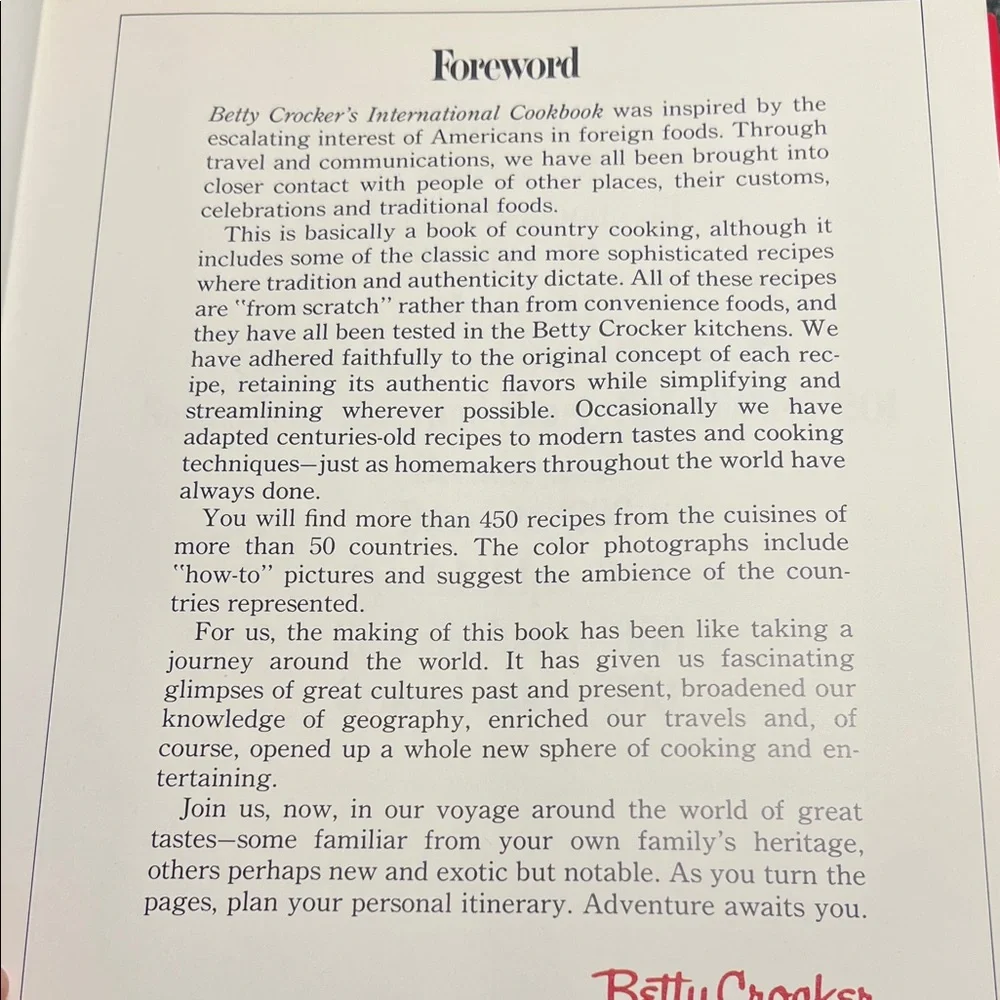 Betty Crocker International Cookbook 1980. Excellent condition